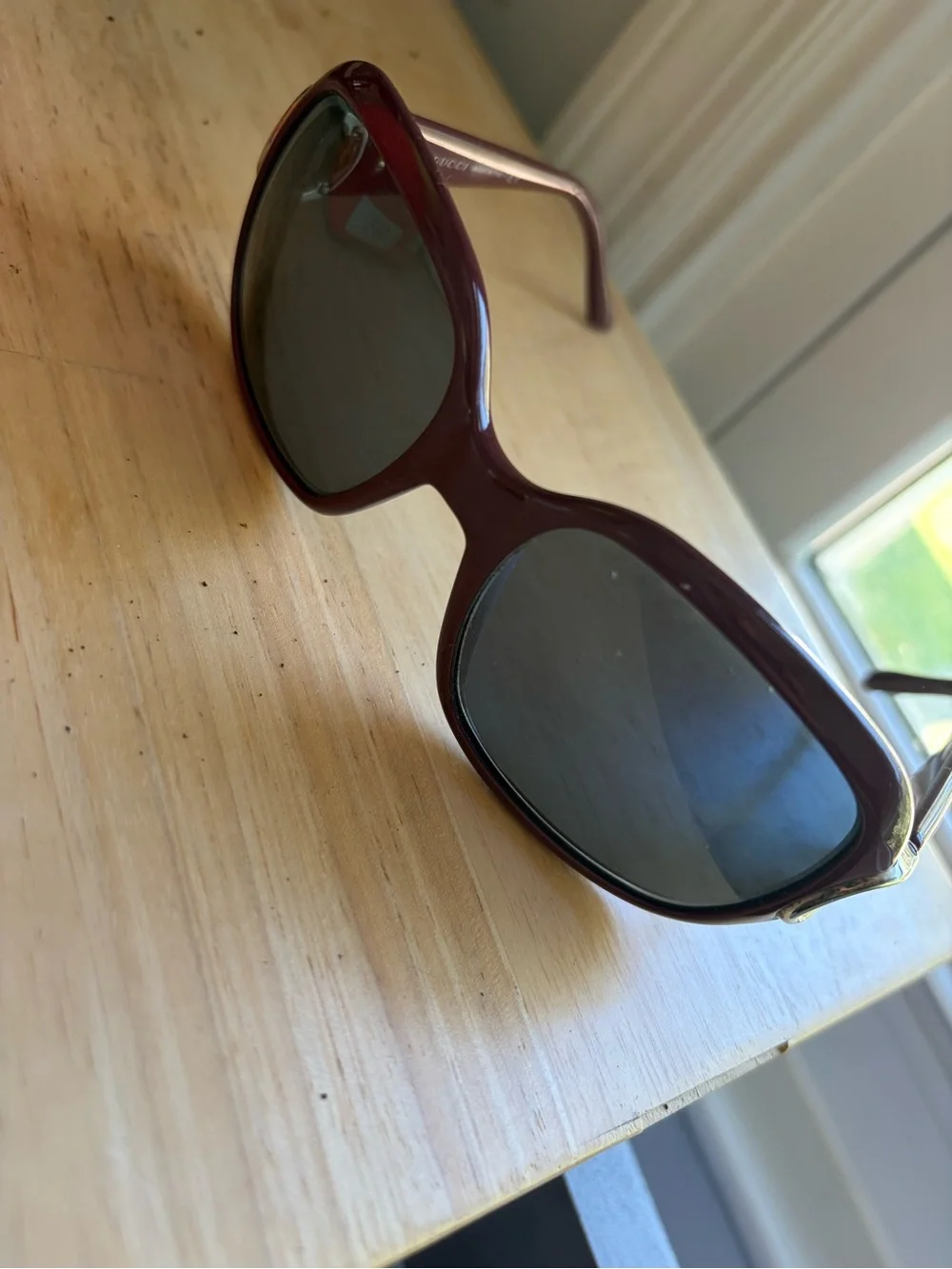Iconic Round Gucci GG 3132/S Sunglasses bamboo burgundy FRAMES ONLY